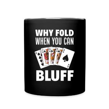 Poker Spieler Pokerspieler Pokern Geschenk - Tasse einfarbig - Schwarz - Vorne