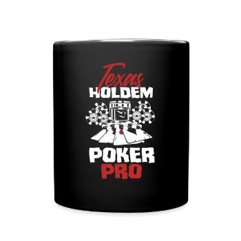 Poker Spieler Pokerspieler Pokern Geschenk - Tasse einfarbig - Schwarz - Vorne