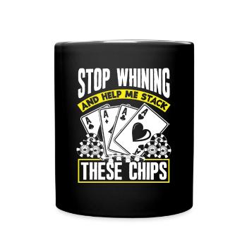 Poker Spieler Pokerspieler Pokern Geschenk - Tasse einfarbig - Schwarz - Vorne