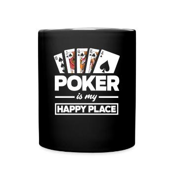 Poker Spieler Pokerspieler Pokern Geschenk - Tasse einfarbig - Schwarz - Vorne