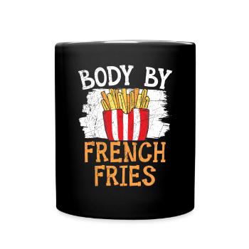 Body By French Fries Eater Foodie Potato Lover - Full Colour Mug - black - Front