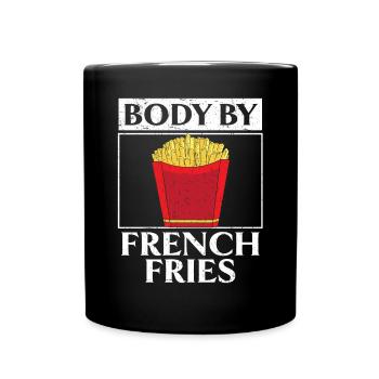 Body By French Fries Eater Foodie Potato Lover - Full Colour Mug - black - Front