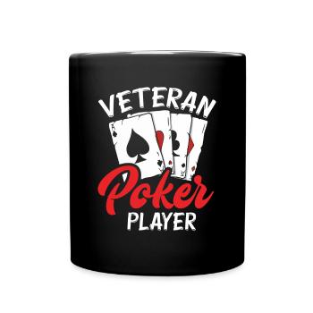 Poker Spieler Pokerspieler Pokern Geschenk - Tasse einfarbig - Schwarz - Vorne