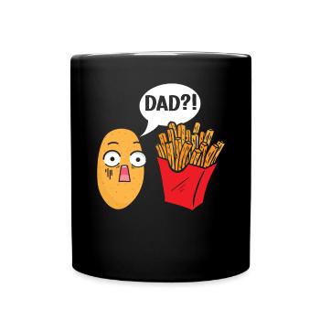 Fries Eater Foodie Potato Lover Fathers Day - Full Colour Mug - black - Front