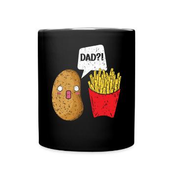 Fries Eater Foodie Potato Lover Fathers Day - Full Colour Mug - black - Front