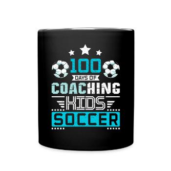 100 days of coaching kids soccer - Full Colour Mug - black - Front