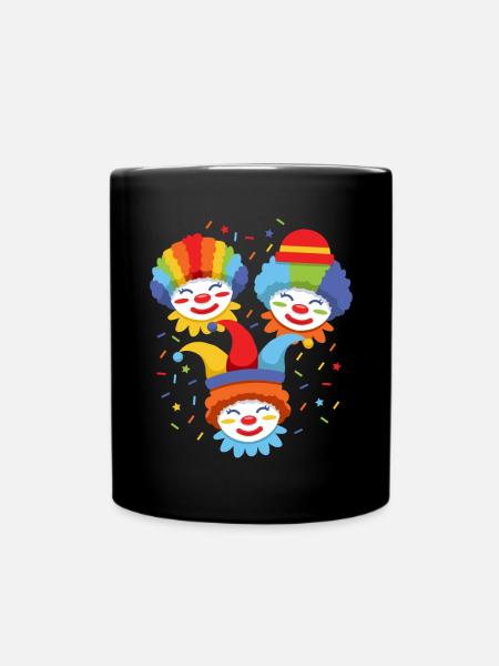 Karneval Fasching Clown Kostüm - Tasse einfarbig - Schwarz