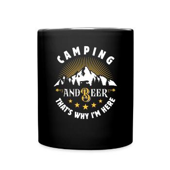 Camping & Bier - That's why I'm here - Camper - Tasse einfarbig - Schwarz - Vorne