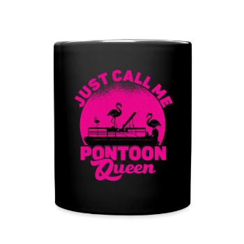 Pontoon Queen -Boat Pontoon -Women - Full Colour Mug - black - Front