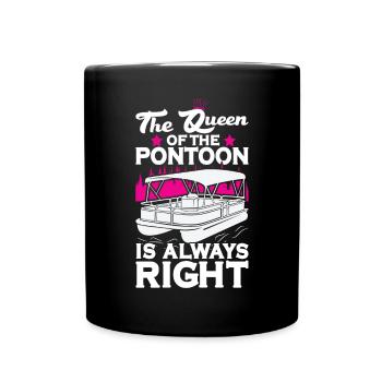 Pontoon Queen -Boat Pontoon -Women - Full Colour Mug - black - Front