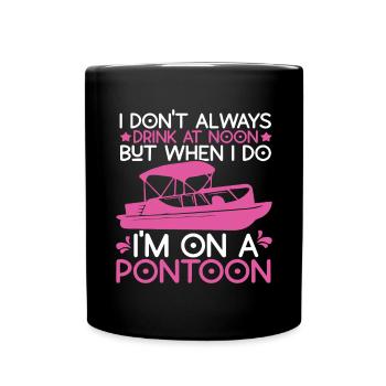 Pontoon Queen -Boat Pontoon -Women - Full Colour Mug - black - Front