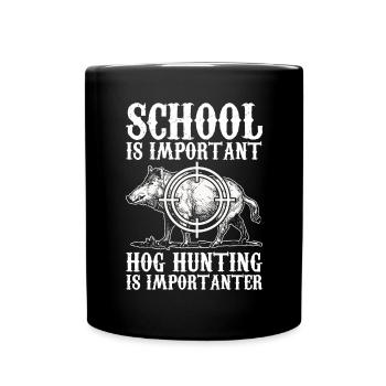 Schweinejagd Jäger Schweinejagd - Tasse einfarbig - Schwarz - Vorne