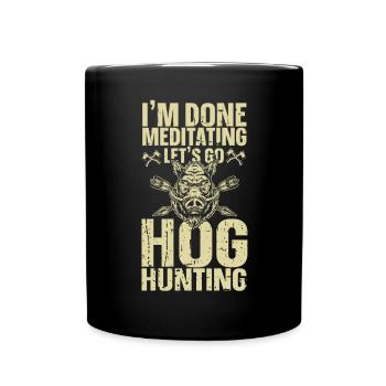 Schweinejagd Jäger Schweinejagd - Tasse einfarbig - Schwarz - Vorne