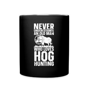 Schweinejagd Jäger Schweinejagd - Tasse einfarbig - Schwarz - Vorne