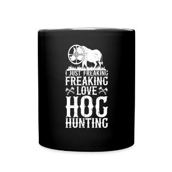 Schweinejagd Jäger Schweinejagd - Tasse einfarbig - Schwarz - Vorne