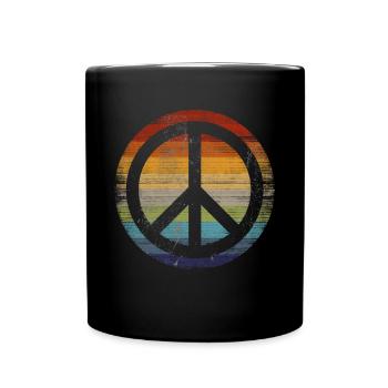 Peace Symbol Retro - Full Colour Mug - black - Front