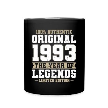 30. Geburtstag Jahrgang 1993 Original 1993 - Tasse einfarbig - Schwarz - Vorne