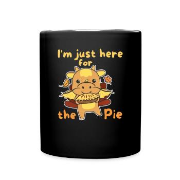 thanksgiving day outfits turkey dragon with pie - Full Colour Mug - black - Front