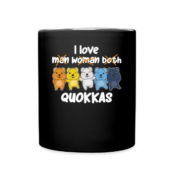 Aroace Flag Pride LGBTQ Sweet Quokka - Full Colour Mug - black - Front