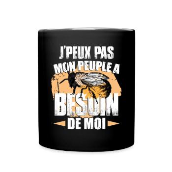 Apiculteur drôle disant apicole abeille - Mug uni - noir - Devant