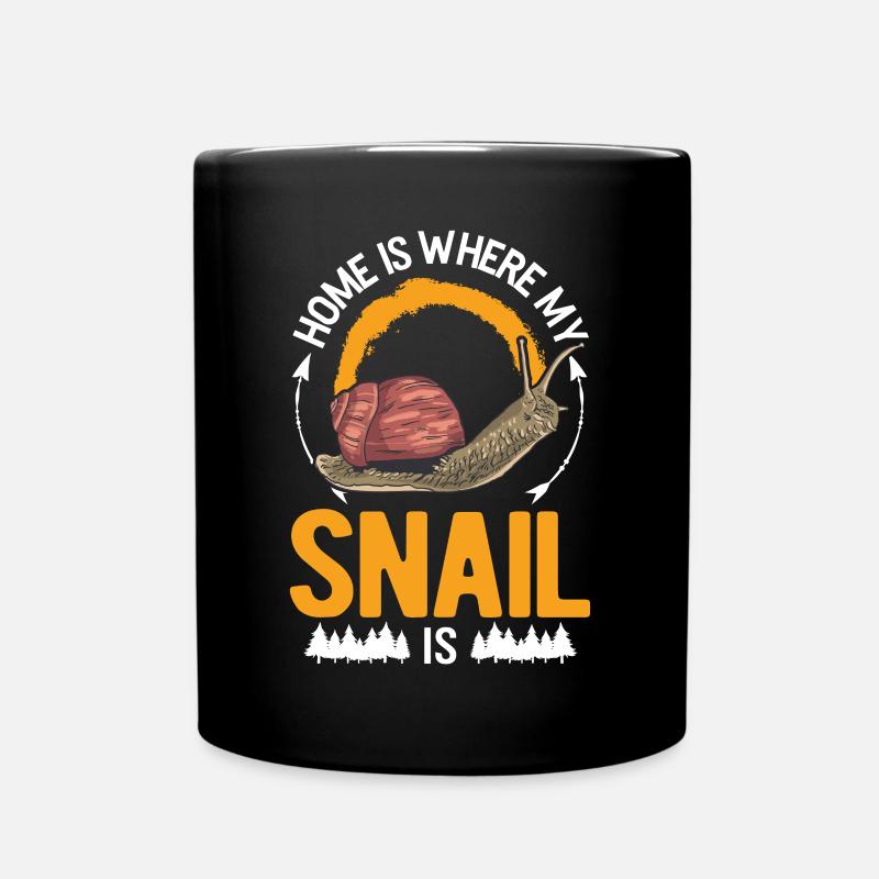 Home is where my snails are - Full Colour Mug - black