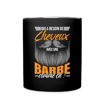 Barbe | Papa Barbu - Mug uni - noir - Devant