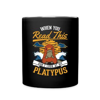 Schnabeltier Platypus - Tasse einfarbig - Schwarz - Vorne