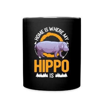 La maison est l’endroit où mon hippopotame est hippopotame - Mug uni - noir - Devant