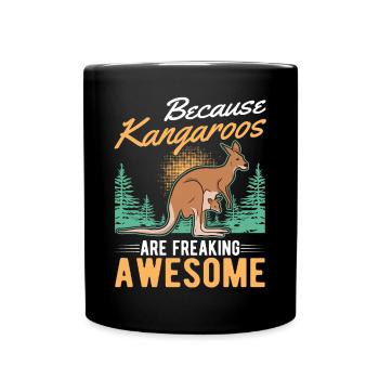 Parce que les kangourous sont des kangourous géniaux - Mug uni - noir - Devant