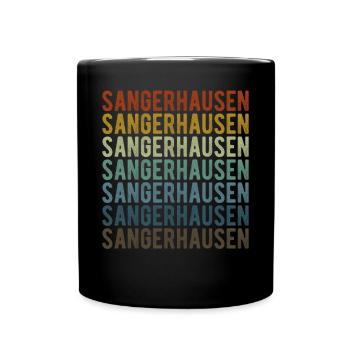 Sangerhausen Stadt Retro Vintage - Tasse einfarbig - Schwarz - Vorne