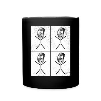 Podcast Microphone Podcast Host Stick Figure Podca - Tasse einfarbig - Schwarz - Vorne