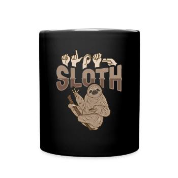 ILY Faultier ASL Handgeste Taub Gebärdensprache - Tasse einfarbig - Schwarz - Vorne