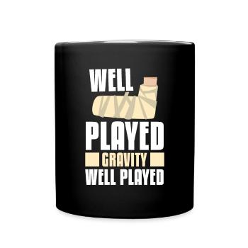 Well-Played Gravity Bone Elbow Hand - Full Colour Mug - black - Front