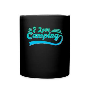 I love camping - Full Colour Mug - black - Front
