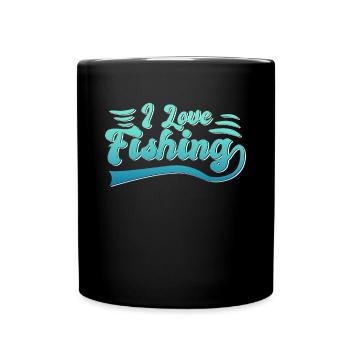 I love fishing - Full Colour Mug - black - Front
