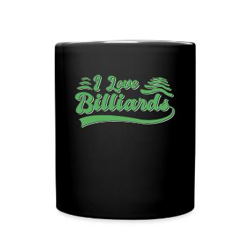 Ich liebe Billiard - Tasse einfarbig - Schwarz - Vorne