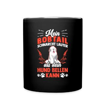 Bobtail ronfle bruyamment Old English Sheepdog - Mug uni - noir - Devant