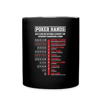 Poker Spieler Pokerspieler Pokern Geschenk - Tasse einfarbig - Schwarz - Vorne