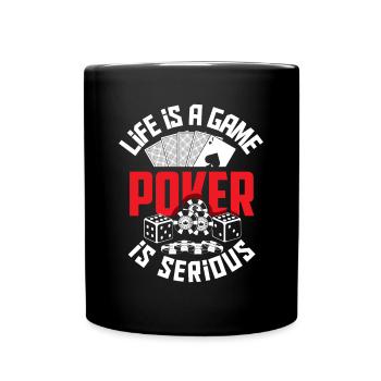 Poker Spieler Pokerspieler Pokern Geschenk - Tasse einfarbig - Schwarz - Vorne