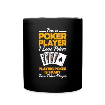 Poker Spieler Pokerspieler Pokern Geschenk - Tasse einfarbig - Schwarz - Vorne