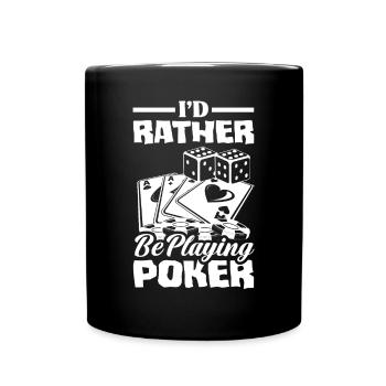 Poker Spieler Pokerspieler Pokern Geschenk - Tasse einfarbig - Schwarz - Vorne