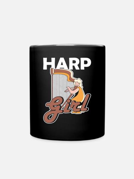 Harp Girl Harfe - Tasse einfarbig - Schwarz