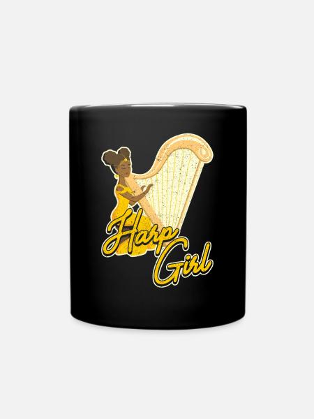 Harp Girl Harfe - Tasse einfarbig - Schwarz
