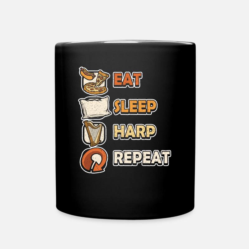 Manger Sommeil Harpe Répéter Harfe - Mug uni - noir