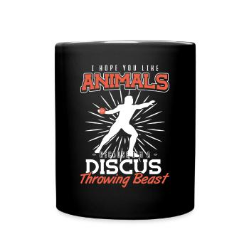 You like Animals Im discus throwing beast Diskus - Full Colour Mug - black - Front