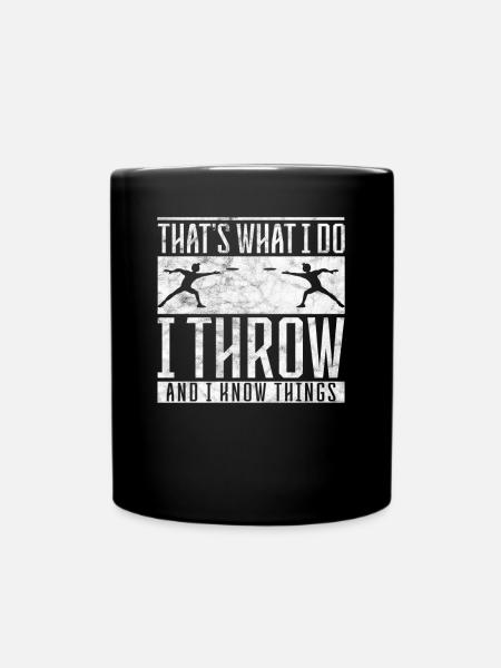 Discus je fais je lance et je sais des choses Lanceur de discus - Mug uni - noir