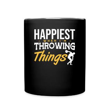 Diskus Happiest Throwing Things Discus Thrower - Full Colour Mug - black - Front