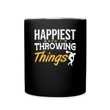 Diskus Happiest Throwing Things Diskuswerfer - Tasse einfarbig - Schwarz - Vorne