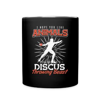 You like Animals Im discus throwing beast Diskus - Full Colour Mug - black - Front