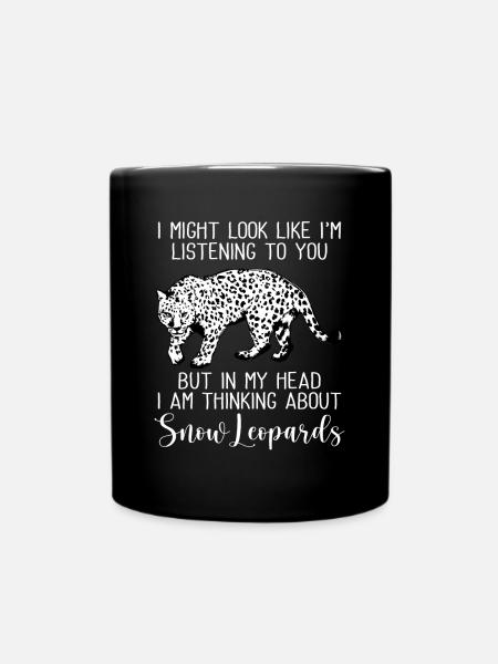 Snow leopard - Full Colour Mug - black